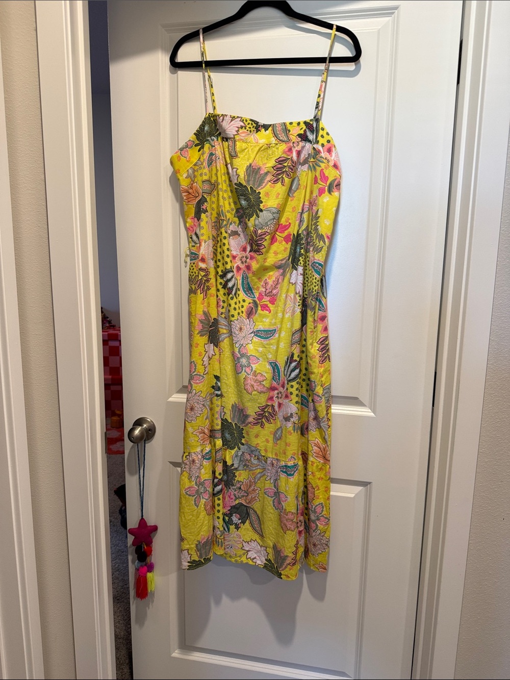 LOFT Yellow Floral Midi Slip Dress